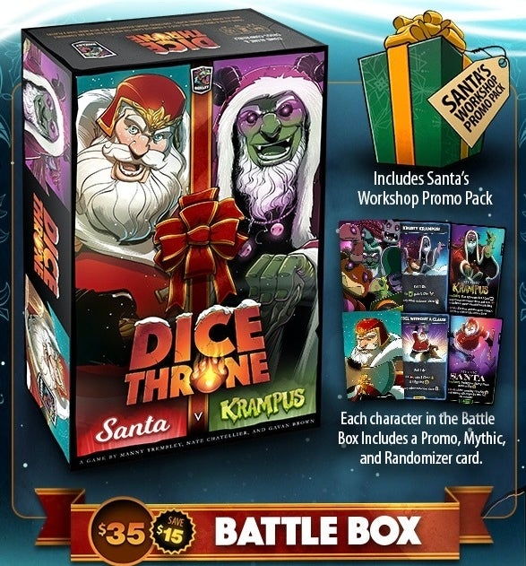 Dice Throne Santa vs Krampus Battle Box Kickstarter Edition Meeple